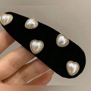 2pcs Pearl Heart Decor Hair Clips